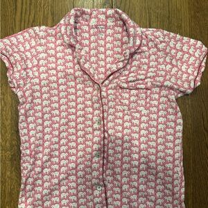 Roller rabbit knit Pink Elephant pajama top large